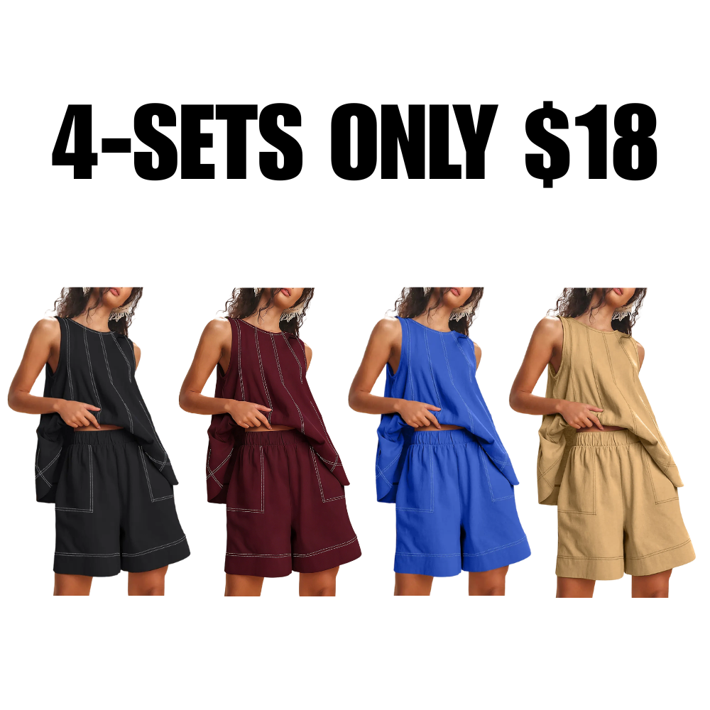 Women's 2 Piece Outfits Sleeveles Summer Matching Sets
