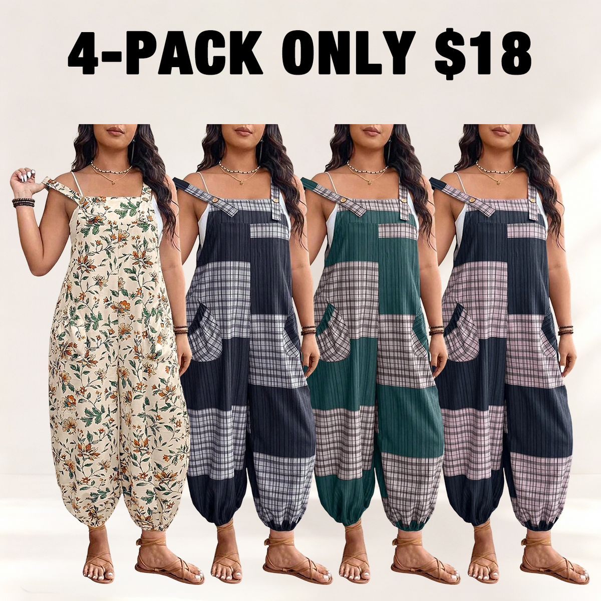 [Plus Size] Slim-Fit, Comfortable, Casual Sleeveless Jumpsuit