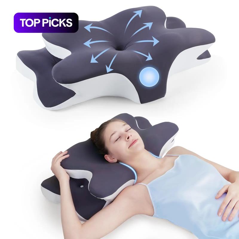 Oreiller Cervical Ergonomique en Mousse à Mémoire de Forme – Double Hauteur & Soutien de la Nuque
