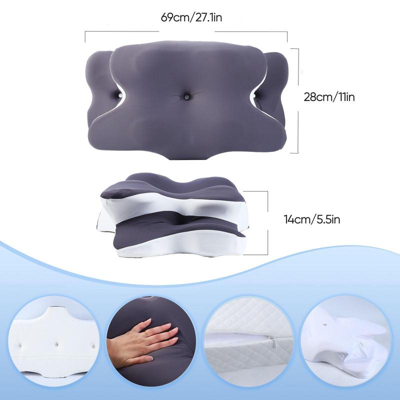 Oreiller Cervical Ergonomique en Mousse à Mémoire de Forme – Double Hauteur & Soutien de la Nuque