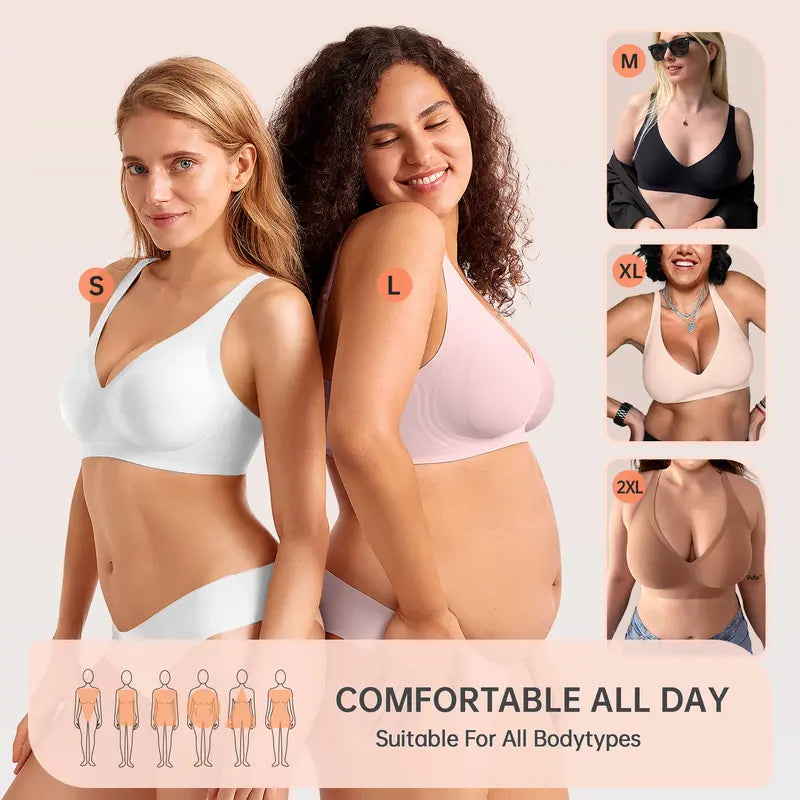 🔥Last Day💥Women's Deep-V Seamless Jelly Bra🔥8-Pack Only $24