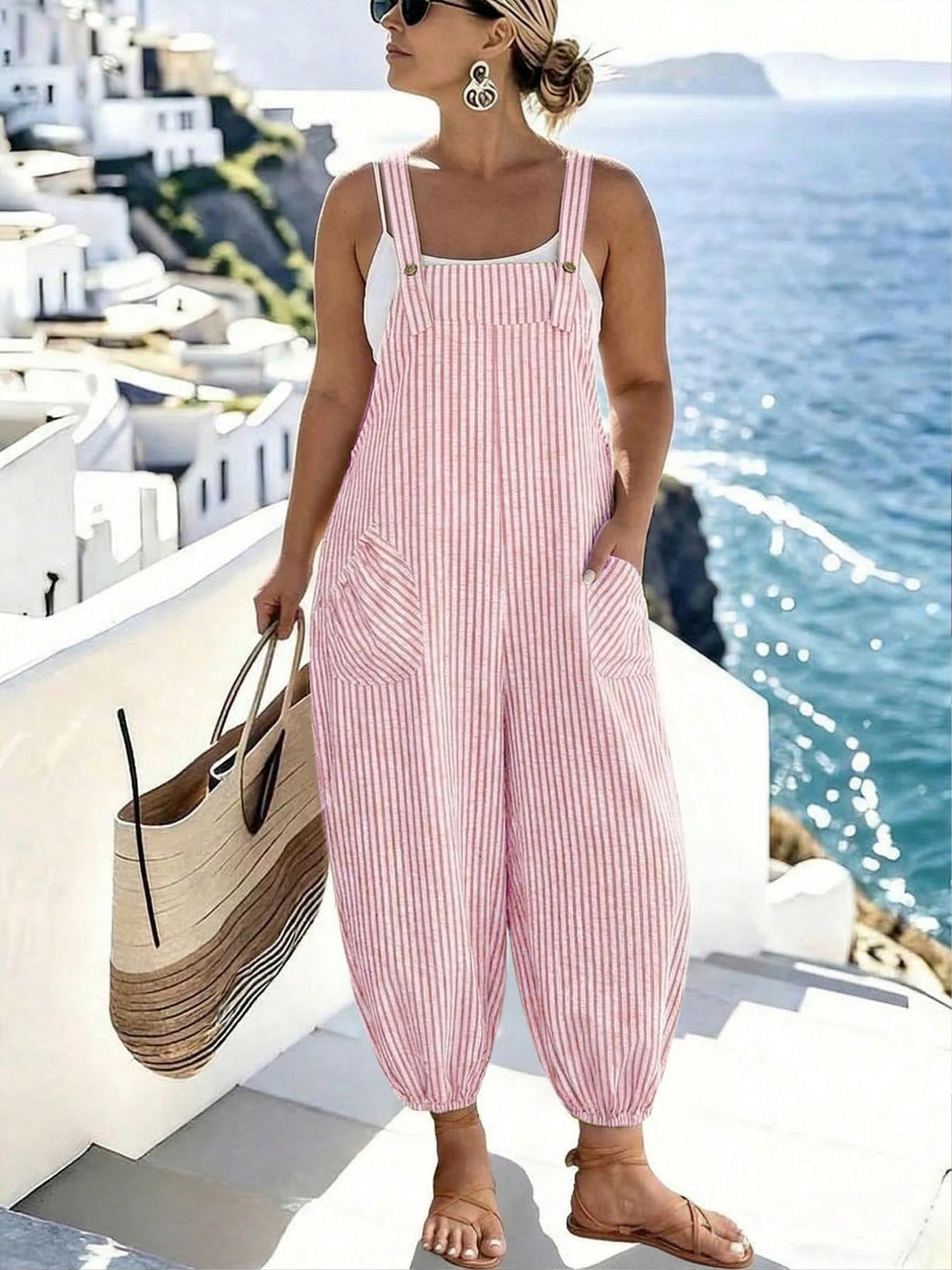 [Plus Size] Slim-Fit, Comfortable, Casual Sleeveless Jumpsuit