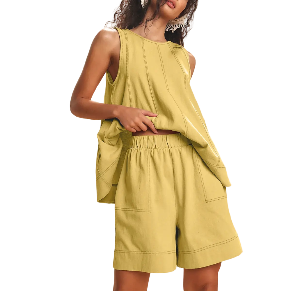 Women's 2 Piece Outfits Sleeveles Summer Matching Sets