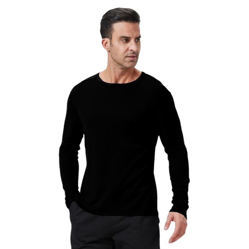 Men's Merino Wool Quick-Drying Hiking Warm Long-Sleeved Underwear Sports ski Base Layer top