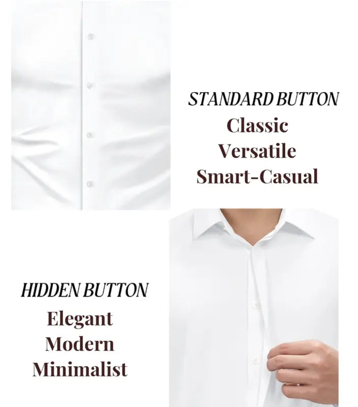 Men‘s Dress Shirts 16-Way Stretch Slim Fit Long Sleeve Button Down Shirts Wrinkle Free Traveler Shirts