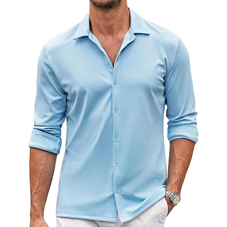 Men's Shirt Wrinkle Free Dress Shirt Long Sleeve Button Menswear