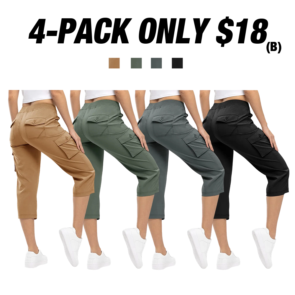 Women's Cargo Pants Plus Size Outdoor Lightweight Capris Casual Trip Loose Shorts