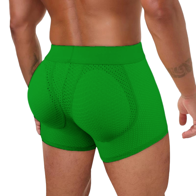 Men’s Padded Shaping Boxer Briefs – Lightweight, Breathable, Removable Lift Pads