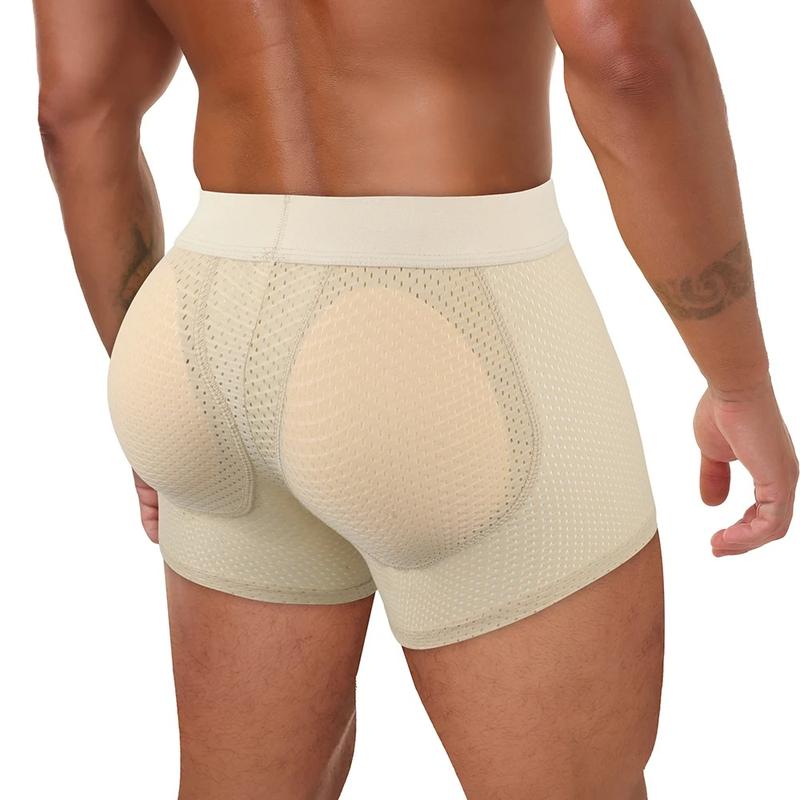 Men’s Padded Shaping Boxer Briefs – Lightweight, Breathable, Removable Lift Pads