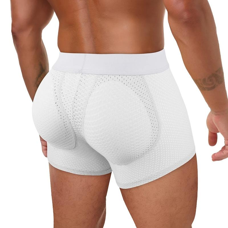 Men’s Padded Shaping Boxer Briefs – Lightweight, Breathable, Removable Lift Pads