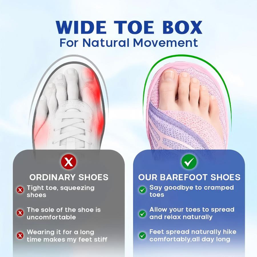 Wide Toe Box Waterproof Barefoot Shoes For Seniors