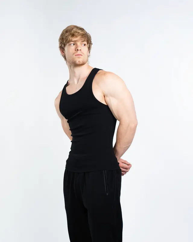 Men's Tank Top Scoop Neck Knit Gym Workout Muscle Tank Undershirt Sleeveless Shirts