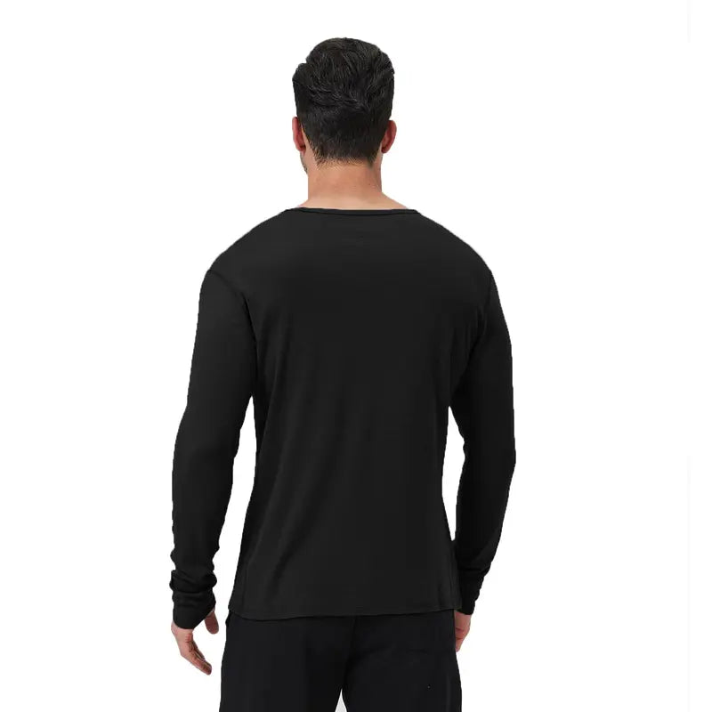Men's Merino Wool Quick-Drying Hiking Warm Long-Sleeved Underwear Sports ski Base Layer top