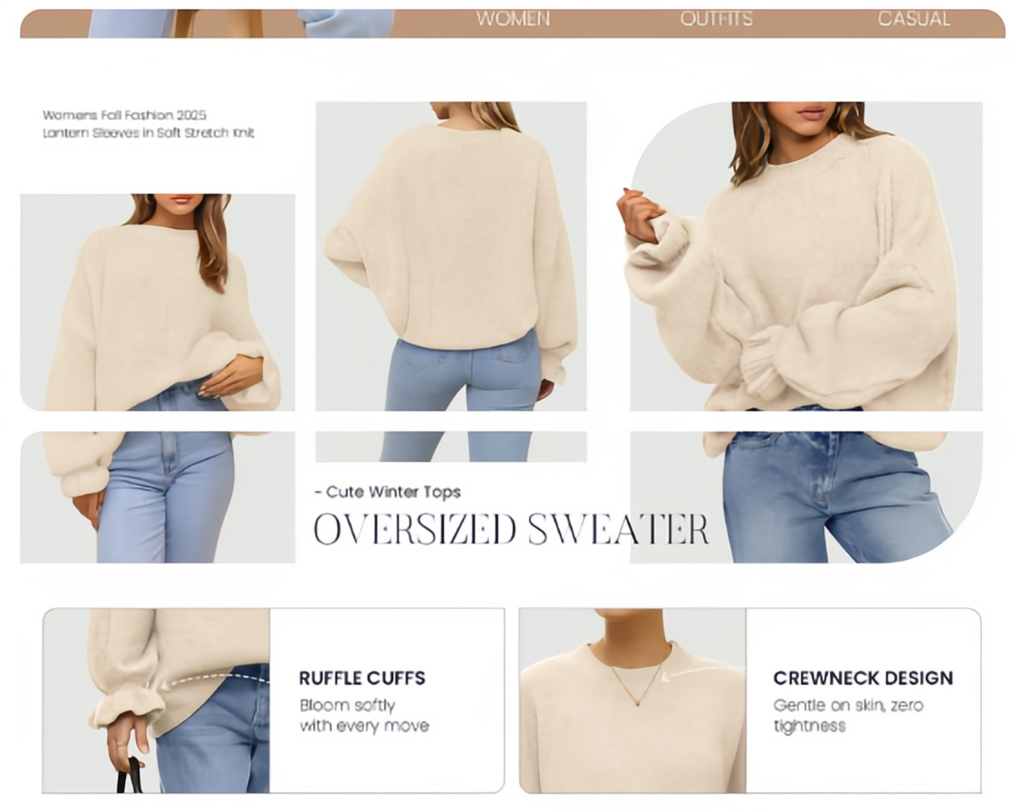Womens Sweaters Fall 2025  Long Sleeve Crewneck Oversized Sweater Chunky Pullover Loose Outfits(Just $3 a set!)