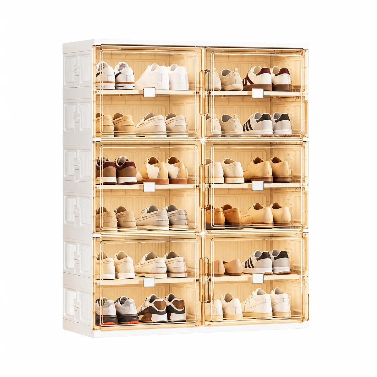 Armoire à Chaussures Pliable avec Portes Transparentes – Grande Capacité