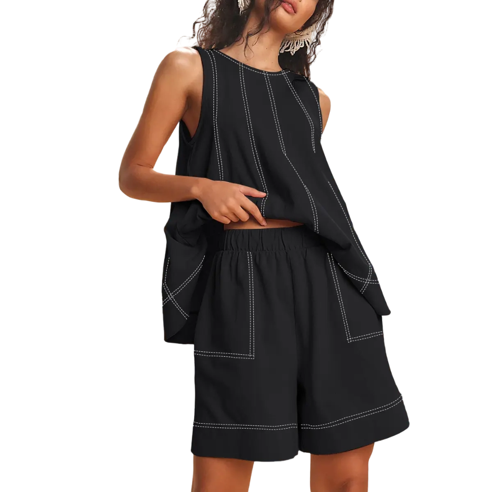 Women's 2 Piece Outfits Sleeveles Summer Matching Sets