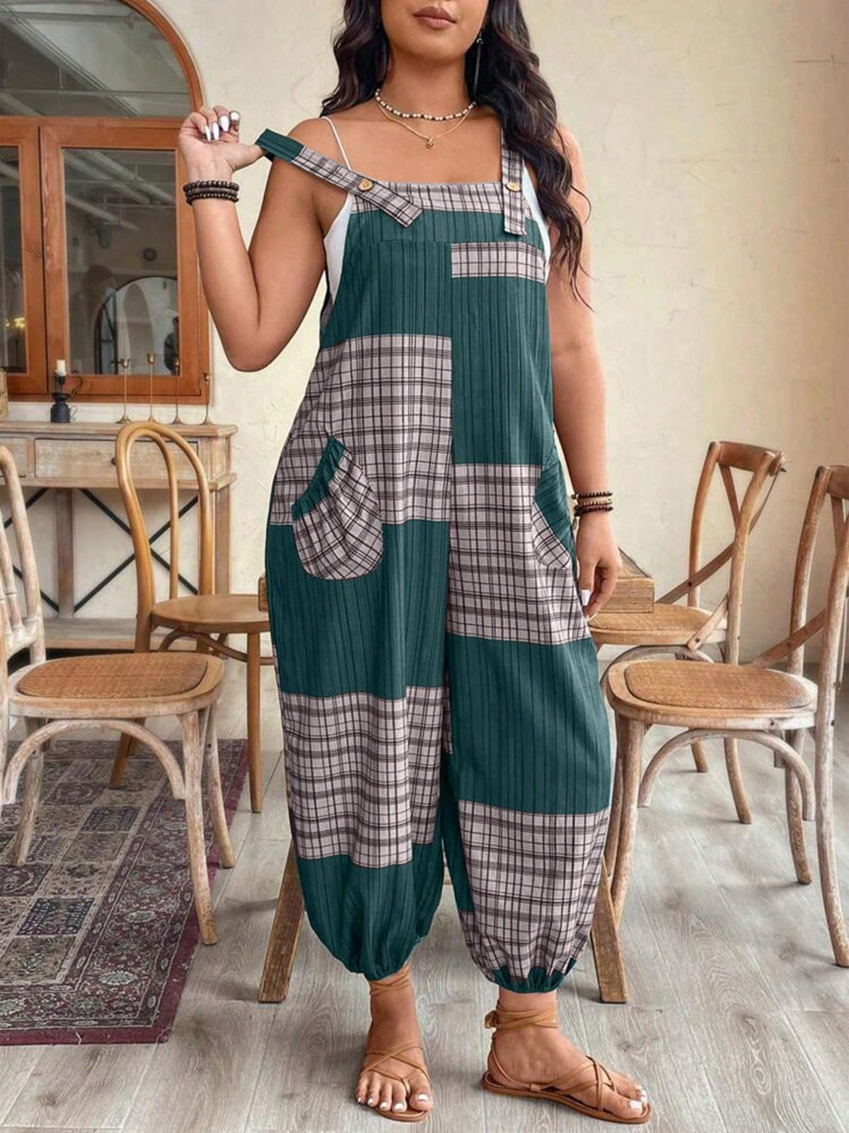 [Plus Size] Slim-Fit, Comfortable, Casual Sleeveless Jumpsuit