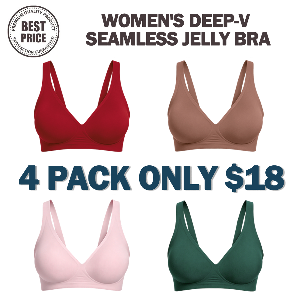 🔥Last Day💥Women's Deep-V Seamless Jelly Bra🔥8-Pack Only $24