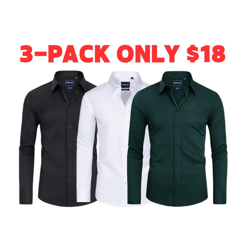 Men‘s Stain Sheild Dress Shirts  Slim Fit Mens Dress Shirts Long Sleeve Button Down Shirt Men Shirts