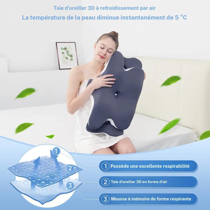 Oreiller Cervical Ergonomique en Mousse à Mémoire de Forme – Double Hauteur & Soutien de la Nuque