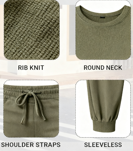 Women's Solid Color Long Sleeve Crop Tee & High-Waisted Drawstring Pants Set, Casual Everyday Slim Fit Outfit for Fall & Winter Seasons
