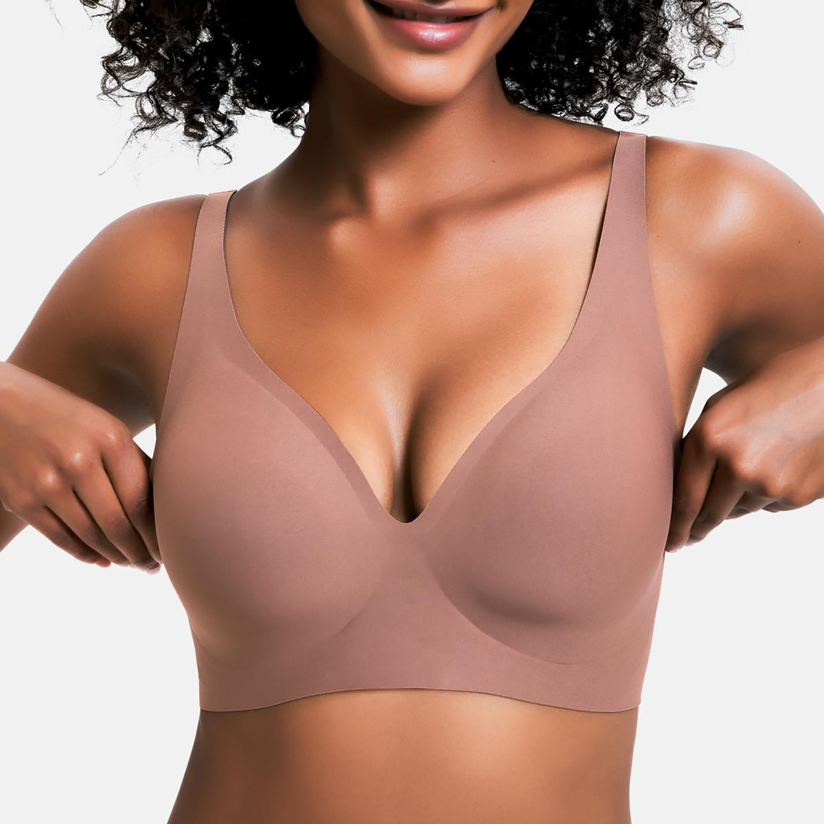 Women's Wireless Seamless Jelly Bra Deep V