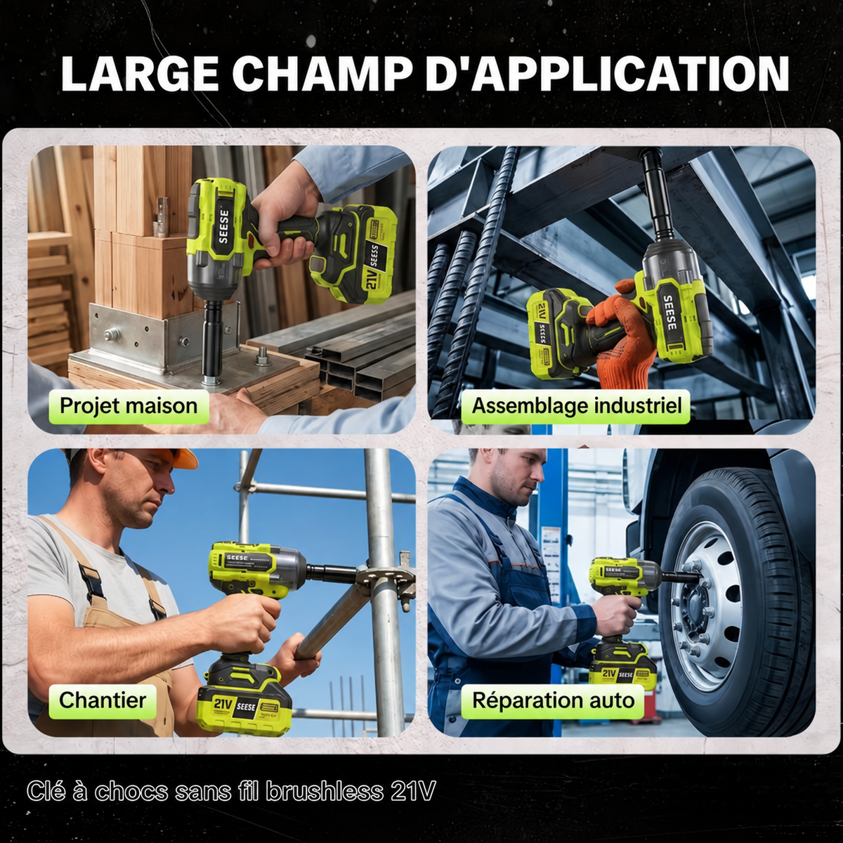 Clé à Chocs Sans Fil Brushless 21V – 800 N·m, 1/2″, 3 Vitesses