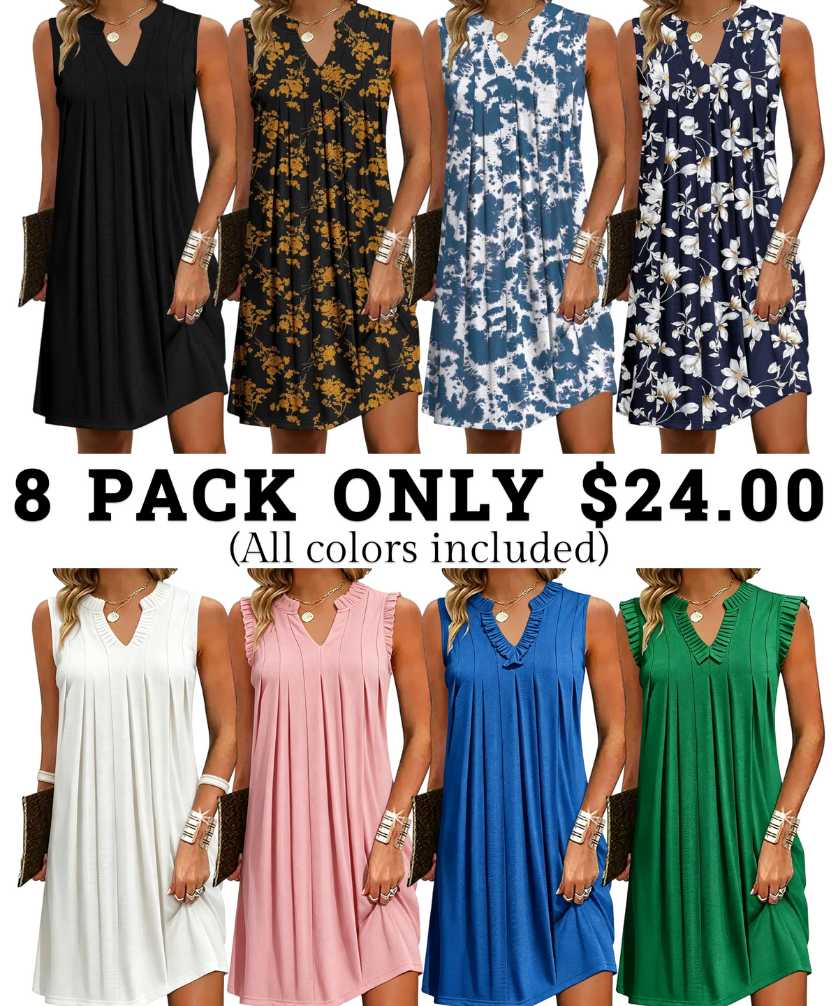 Women's Casual A-Line Dress with Pockets