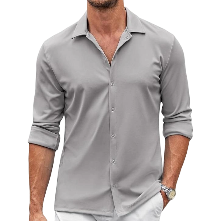 Men's Shirt Wrinkle Free Dress Shirt Long Sleeve Button Menswear