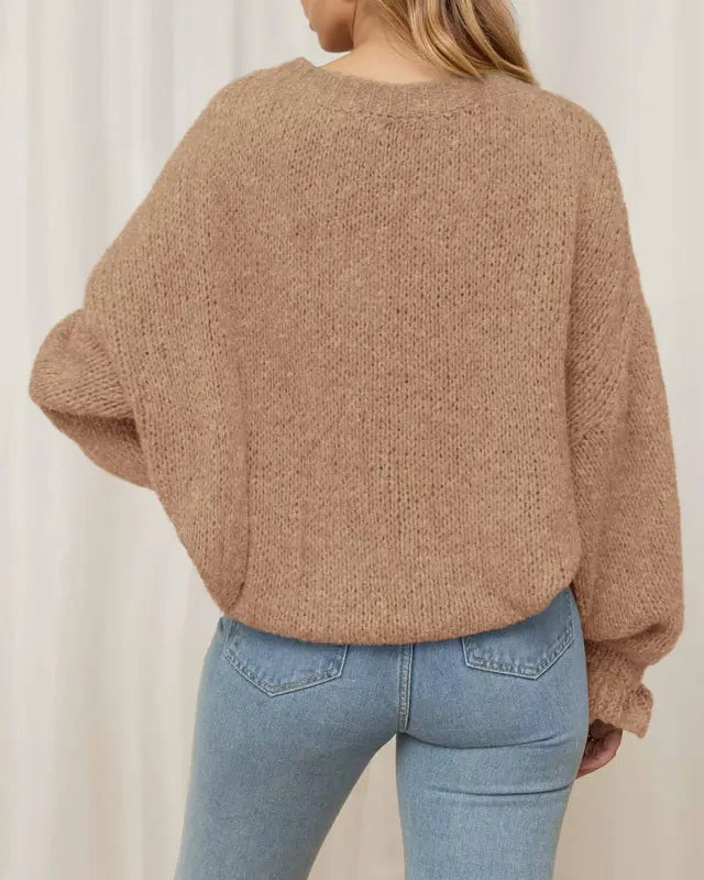 Womens Sweaters Fall 2025  Long Sleeve Crewneck Oversized Sweater Chunky Pullover Loose Outfits(Just $3 a set!)