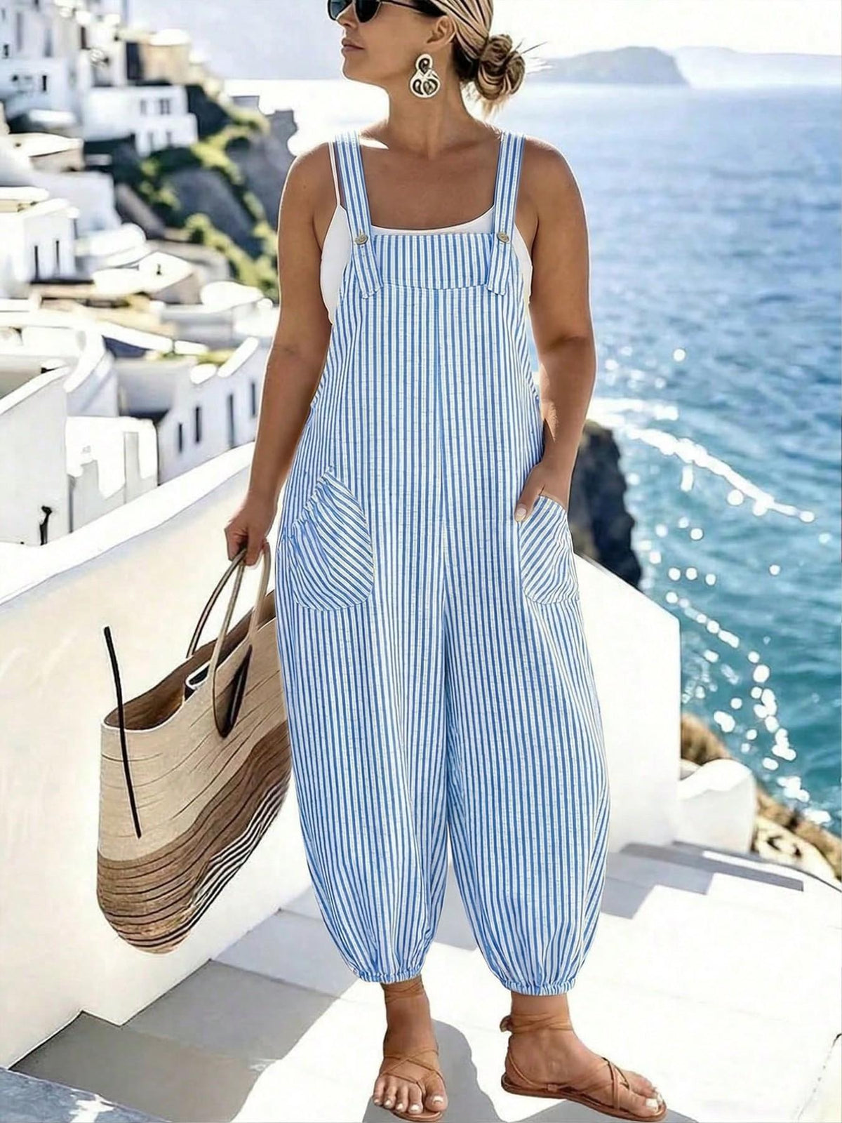 [Plus Size] Slim-Fit, Comfortable, Casual Sleeveless Jumpsuit