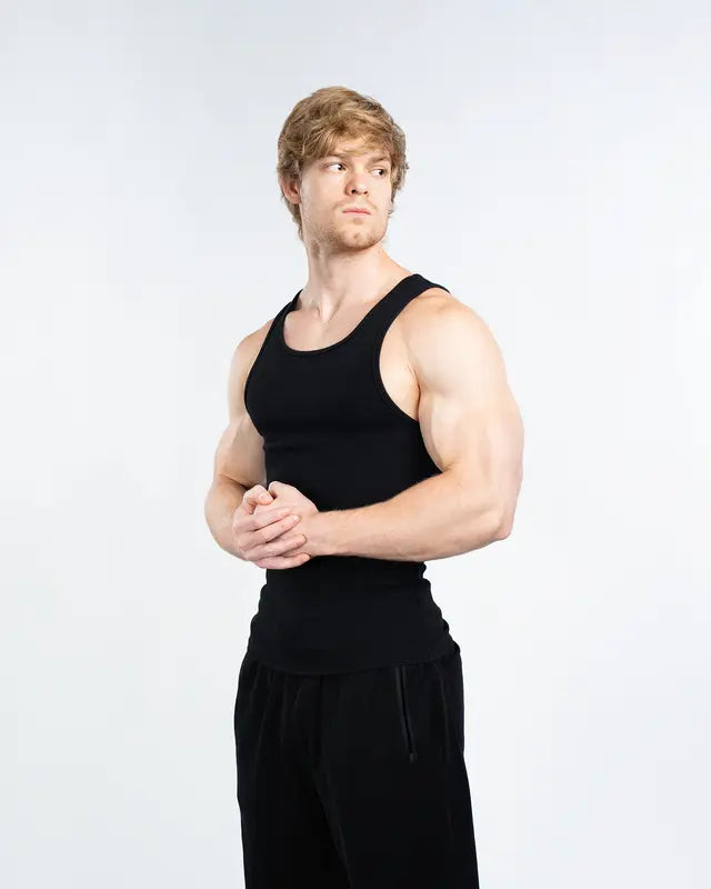Men's Tank Top Scoop Neck Knit Gym Workout Muscle Tank Undershirt Sleeveless Shirts