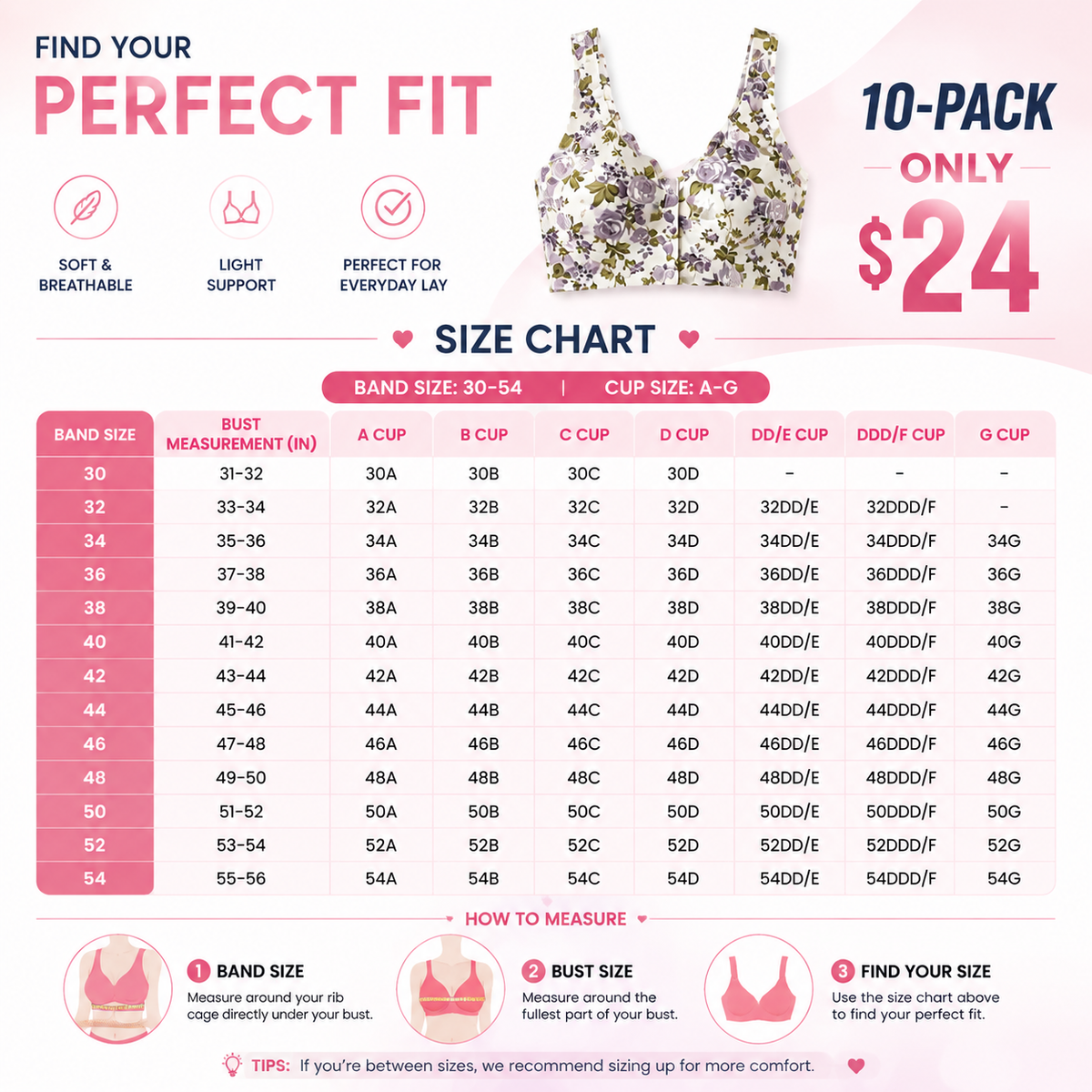 🔥Last Day💥Convenient Front-Closure Ultra Thin Bra🔥10-Pack Only $24