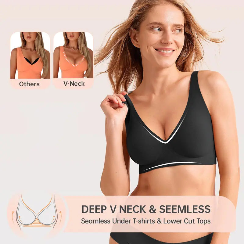 🔥Last Day💥Women's Deep-V Seamless Jelly Bra🔥8-Pack Only $24