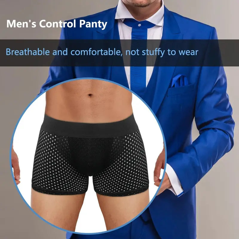 Men’s Padded Shaping Boxer Briefs – Lightweight, Breathable, Removable Lift Pads