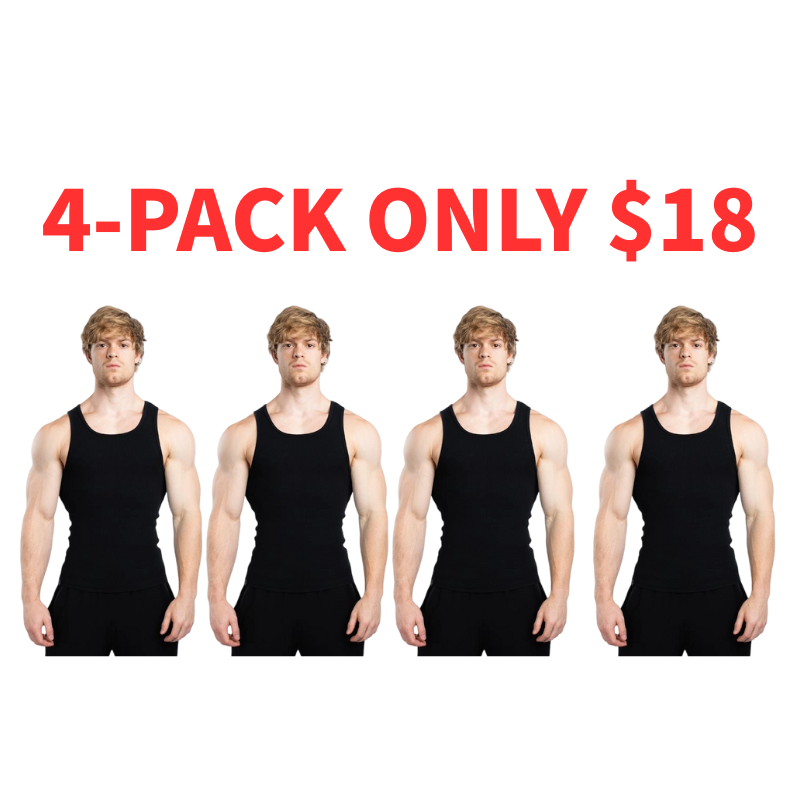 Men's Tank Top Scoop Neck Knit Gym Workout Muscle Tank Undershirt Sleeveless Shirts