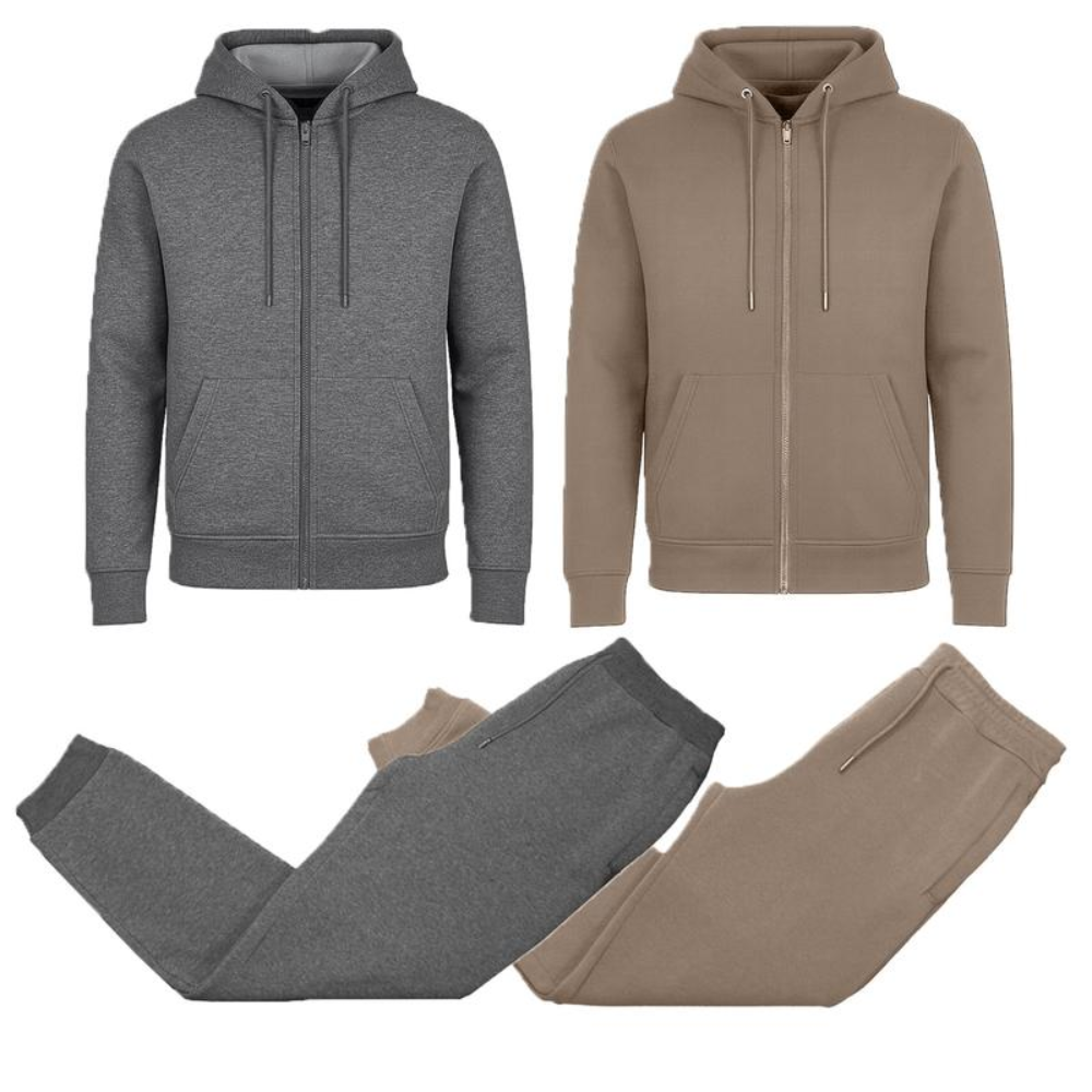 Men’s Multi Pack Fleece Zip Hoodie & Jogger Sets