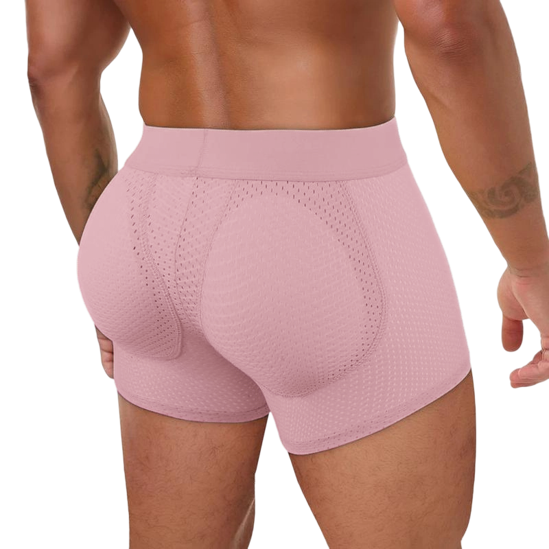Men’s Padded Shaping Boxer Briefs – Lightweight, Breathable, Removable Lift Pads