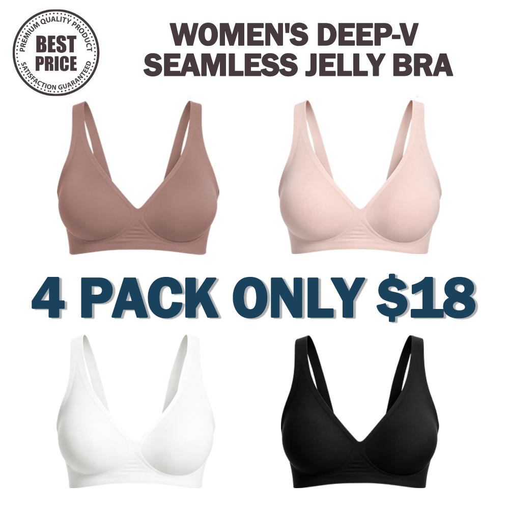 🔥Last Day💥Women's Deep-V Seamless Jelly Bra🔥8-Pack Only $24