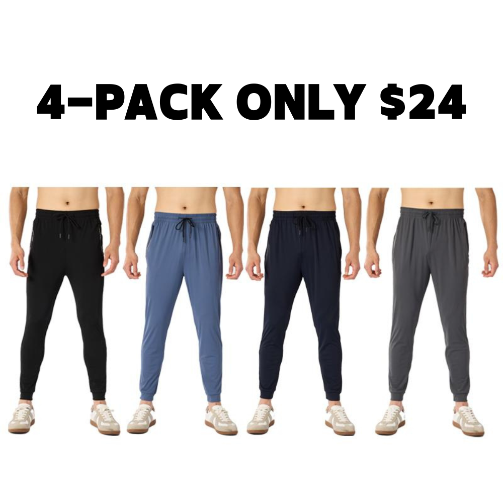 Men's Stretch Jogger Pants, Comfortable Athletic Pants with Pockets for Active Wear, Lightweight & Breathable
