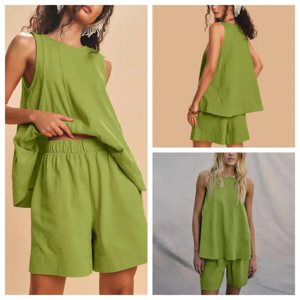 Women's 2 Piece Outfits Sleeveles Summer Matching Sets