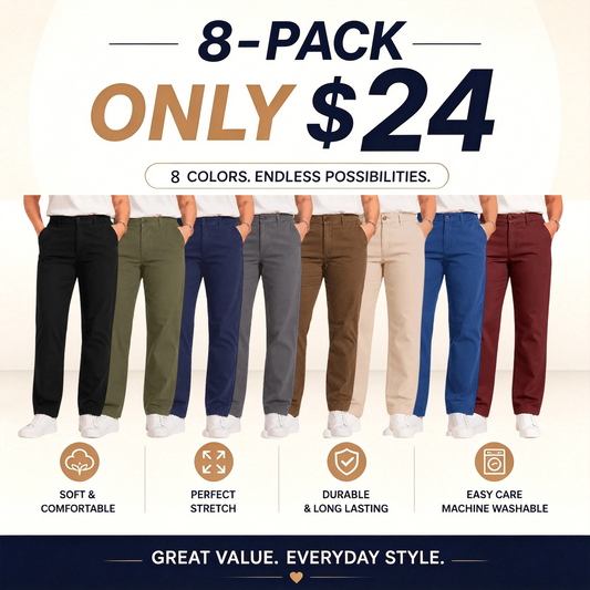 🔥Hot Sale💥Women's Multi-Pocket Stretch Comfort Pants🔥8-Pack - All Colors Included