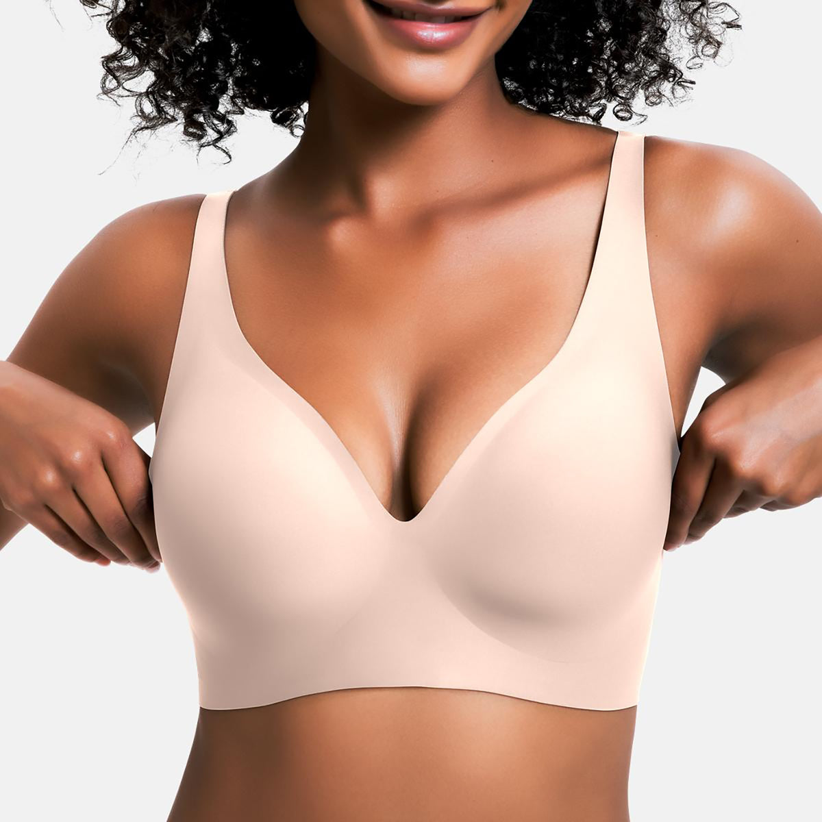 Women's Wireless Seamless Jelly Bra Deep V