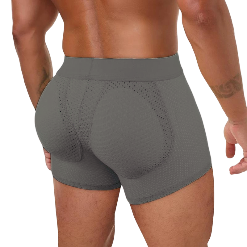 Men’s Padded Shaping Boxer Briefs – Lightweight, Breathable, Removable Lift Pads