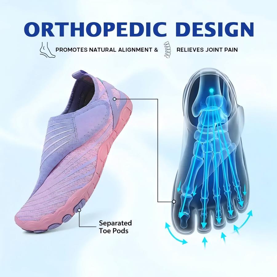 Wide Toe Box Waterproof Barefoot Shoes For Seniors