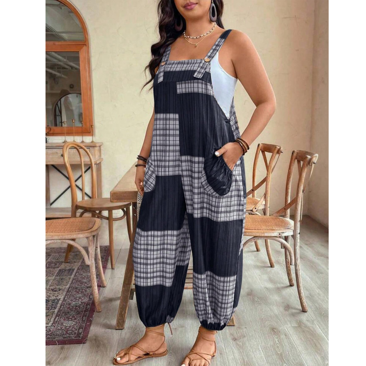 [Plus Size] Slim-Fit, Comfortable, Casual Sleeveless Jumpsuit