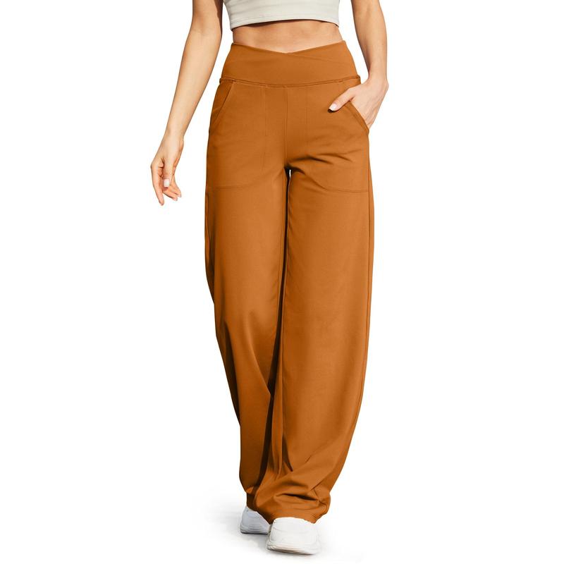 Women’s High-Waist Wide-Leg Yoga Pants – Petite to Tall with Pockets