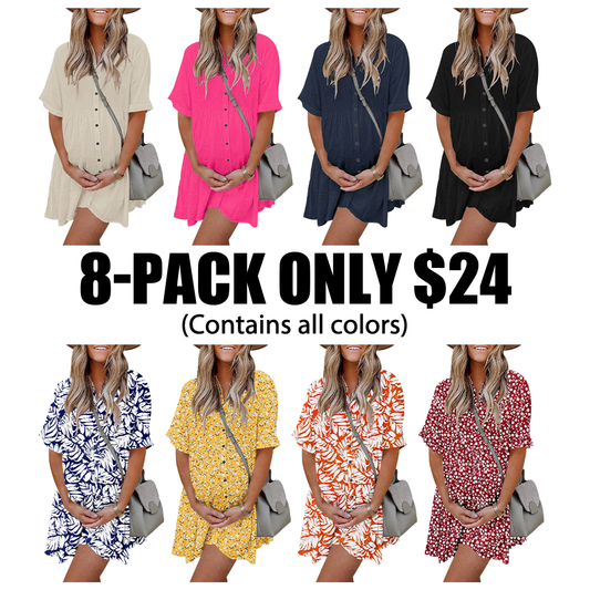 🔥Hot Sale💥Women’s Summer Babydoll Dress🔥8-PACK - All Colors Included